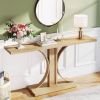 55-inch Narrow Multipurpose Entryway Console Sofa Table in Light Wood Finish