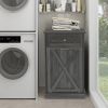 Odor Seal Trash Can Cabinet in Grey Finish - Accommodates 10-Gallon Trash Bin