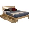 Set of 2 - Solid Wood Rolling Storage Drawers for Under Bed - Made in USA
