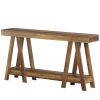 70-inch Farmhouse Style Entryway Console Sofa Table in Natural Wood Finish