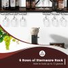Industrial Rustic Brown Wood Metal Wall Mounted Wine Rack Shelf