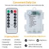 2Pcs LED String Lights 100LED Beads 32.8FT Copper Fairy Lights IP65 Waterproof Battery Operated Flash Lights with Remote Control For Wedding Party Jar