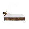 Industrial Slatted Headboard Platform Bed Frame with 6 Storage Drawers