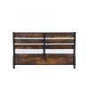 Industrial Slatted Headboard Platform Bed Frame with 6 Storage Drawers