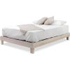 Solid Wood Heavy Duty Platform Bed Frame in Off-White - Made In USA