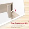 Solid Wood Heavy Duty Platform Bed Frame in Off-White - Made In USA