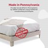 Solid Wood Heavy Duty Platform Bed Frame in Off-White - Made In USA