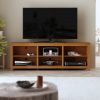Farmhouse TV Stand in Wood Finish - for TVs up to 70-inch