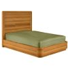 Modern Wood Platform Bed Frame with Round Corners and Headboard