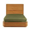 Modern Wood Platform Bed Frame with Round Corners and Headboard