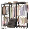 Heavy Duty Freestanding Garment Rack Closet Wardrobe with 3 Drawers