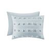 3-Piece Blue Pompom Microfiber Hypoallergenic Comforter Set