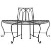 Half-Circle Outdoor Patio Garden Wrought Iron Tree Bench