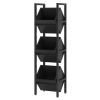 Industrial Farmhouse 3 Bin 36 Bottle Wine Rack Storage Display Shelf