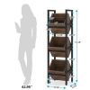 Industrial Farmhouse 3 Bin 36 Bottle Wine Rack Storage Display Shelf