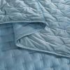 3-Piece Blue Velvet Embroidered Super Soft Quilt Set