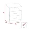 Modern 2-Drawer Nightstand End Table with Open Shelf in Wood Finish