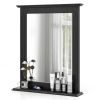 Rectangular 27 x 22.5 inch Wall-Mounted Bathroom Mirror with Storage Shelf