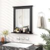Rectangular 27 x 22.5 inch Wall-Mounted Bathroom Mirror with Storage Shelf