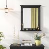 Rectangular 27 x 22.5 inch Wall-Mounted Bathroom Mirror with Storage Shelf