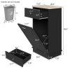 Trash Can Cabinet in Wood Finish - Accommodates 10-Gallon Trash Bin