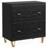 Retro Geometric Scroll 2 Drawer Filing Cabinet Printer Stand