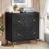 Retro Geometric Scroll 2 Drawer Filing Cabinet Printer Stand