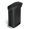 12-Gallon Narrow Kitchen Trash Can with Easy Step on Lid