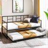 Twin size Metal Daybed Frame with Roll Out Trundle Bed Frame