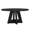 Modern Farmhouse 47-inch Round Kitchen Dining Table in Wood Finish