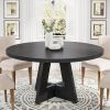 Modern Farmhouse 47-inch Round Kitchen Dining Table in Wood Finish