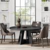 Modern Farmhouse 47-inch Round Kitchen Dining Table in Wood Finish