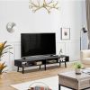 Mid-Century Modern Style TV Stand in Wood Finish - for TVs up to 65-inch