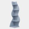 Modern Whimsical 5 Shelf Corner Bookcase Stand Wood Finish