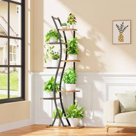 Tall Modern 6-Shelf Indoor Plant Stand Shelving Unit (size: 63")