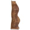 Modern Wave Shape 5 Shelf Corner Bookcase in Wood Finish