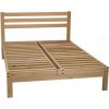 Solid Wood Platform Bed Frame with Slatted Headboard - Made in USA