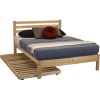 Solid Wood Platform Bed Frame with Slatted Headboard - Made in USA