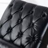 Faux Leather Upholstered Armless Chaise Lounge Chair with Lumbar Pillow
