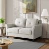 Modern Upholstered Loveseat Sofa in Microfiber with Button Tufted Cushions