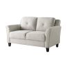 Modern Upholstered Loveseat Sofa in Microfiber with Button Tufted Cushions