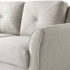 Modern Upholstered Loveseat Sofa in Microfiber with Button Tufted Cushions