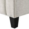 Modern Upholstered Loveseat Sofa in Microfiber with Button Tufted Cushions