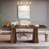 Modern Home Office Computer Desk Workstation in Wood Finish
