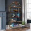Metal Display Rack Etagere Bookcase with 5 Faux Stone Storage Shelves