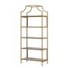 Metal Display Rack Etagere Bookcase with 5 Faux Stone Storage Shelves