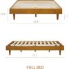 Mid-Century Modern Platform Bed Frame in Light Wood Finish