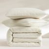 3-Piece Cream Velvet Embroidered Super Soft Quilt Set