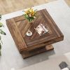 Square Farmhouse Coffee Table in Wood Finish