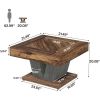 Square Farmhouse Coffee Table in Wood Finish